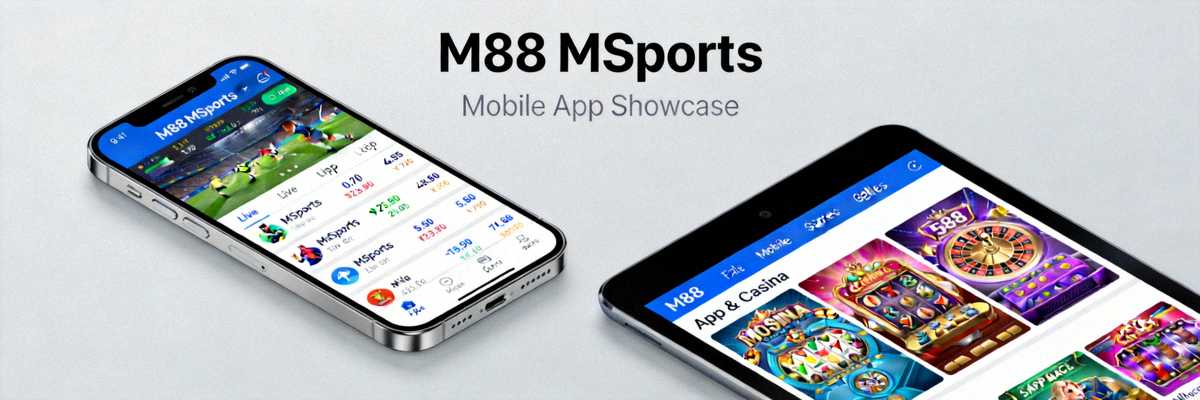 M88 MSports mobile application showcase on smartphone and tablet devices